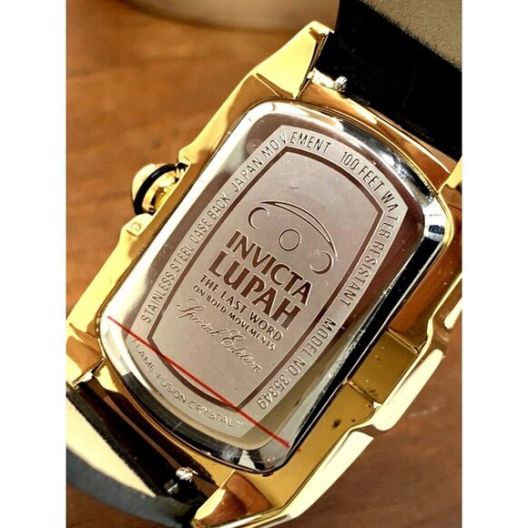 Invicta Women's Watch 35349 Lupah Quartz Special Edition Gold Black Leather Band - Picture 6 of 13